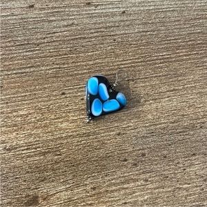 Blue and Black Heart Shaped Necklace